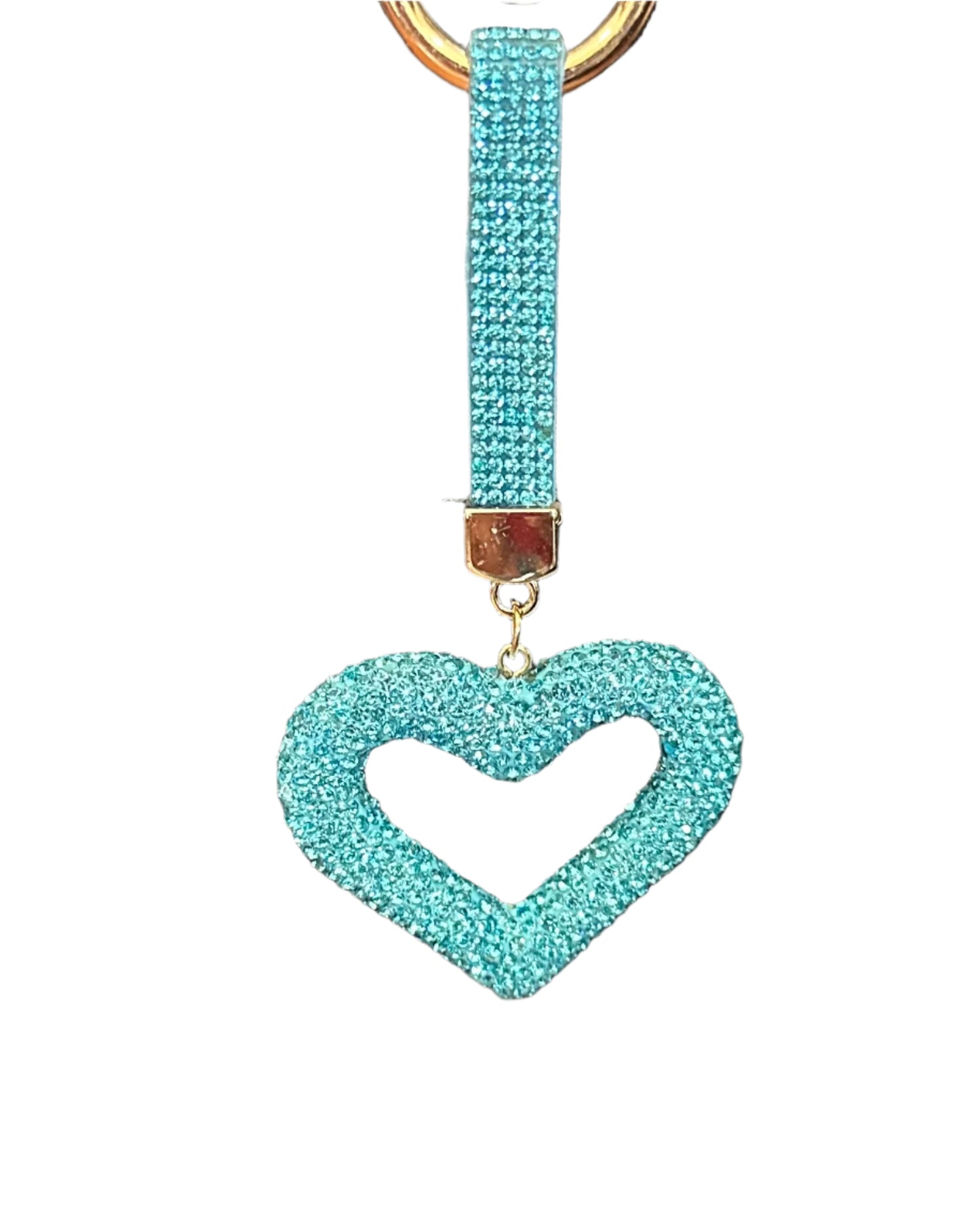 Rhinestone Heart Keychains