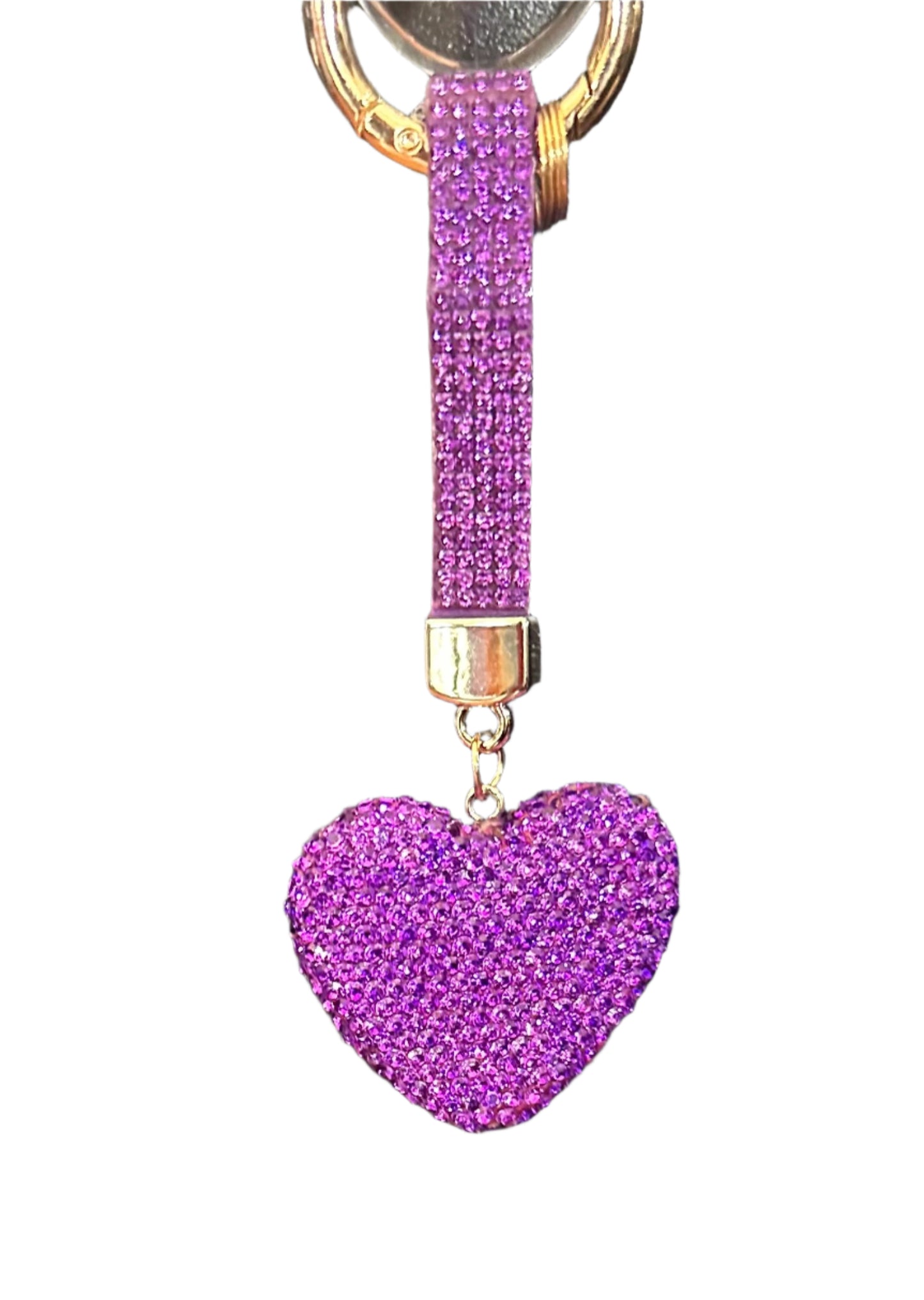 Rhinestone Heart Keychains
