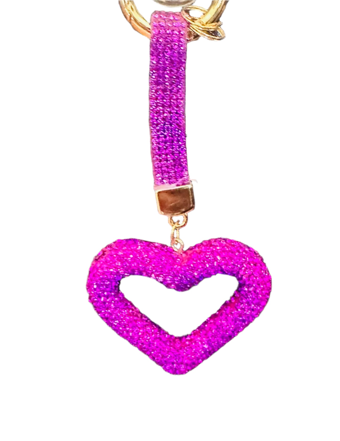 Rhinestone Heart Keychains