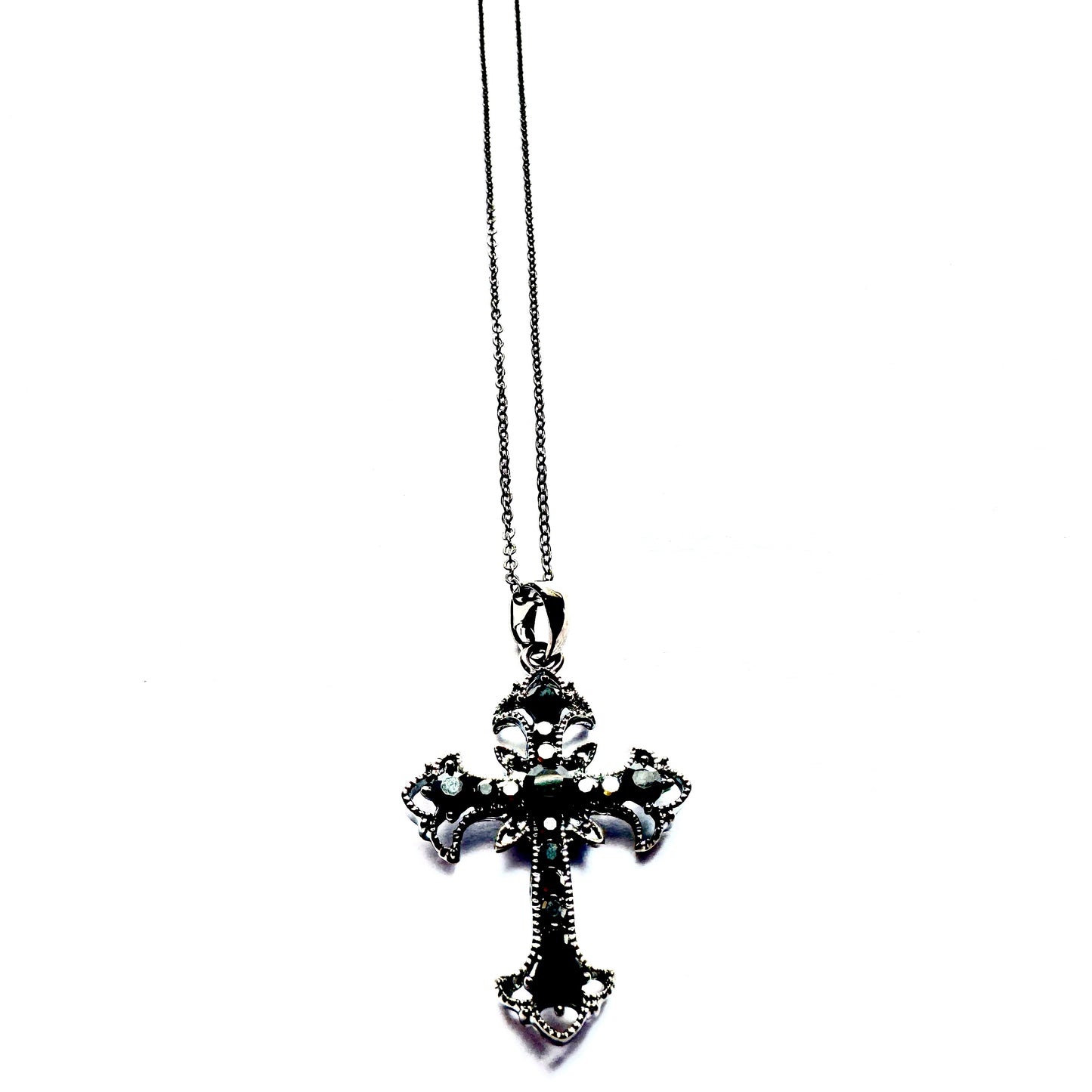 Crystal Pendant Cross Necklace
