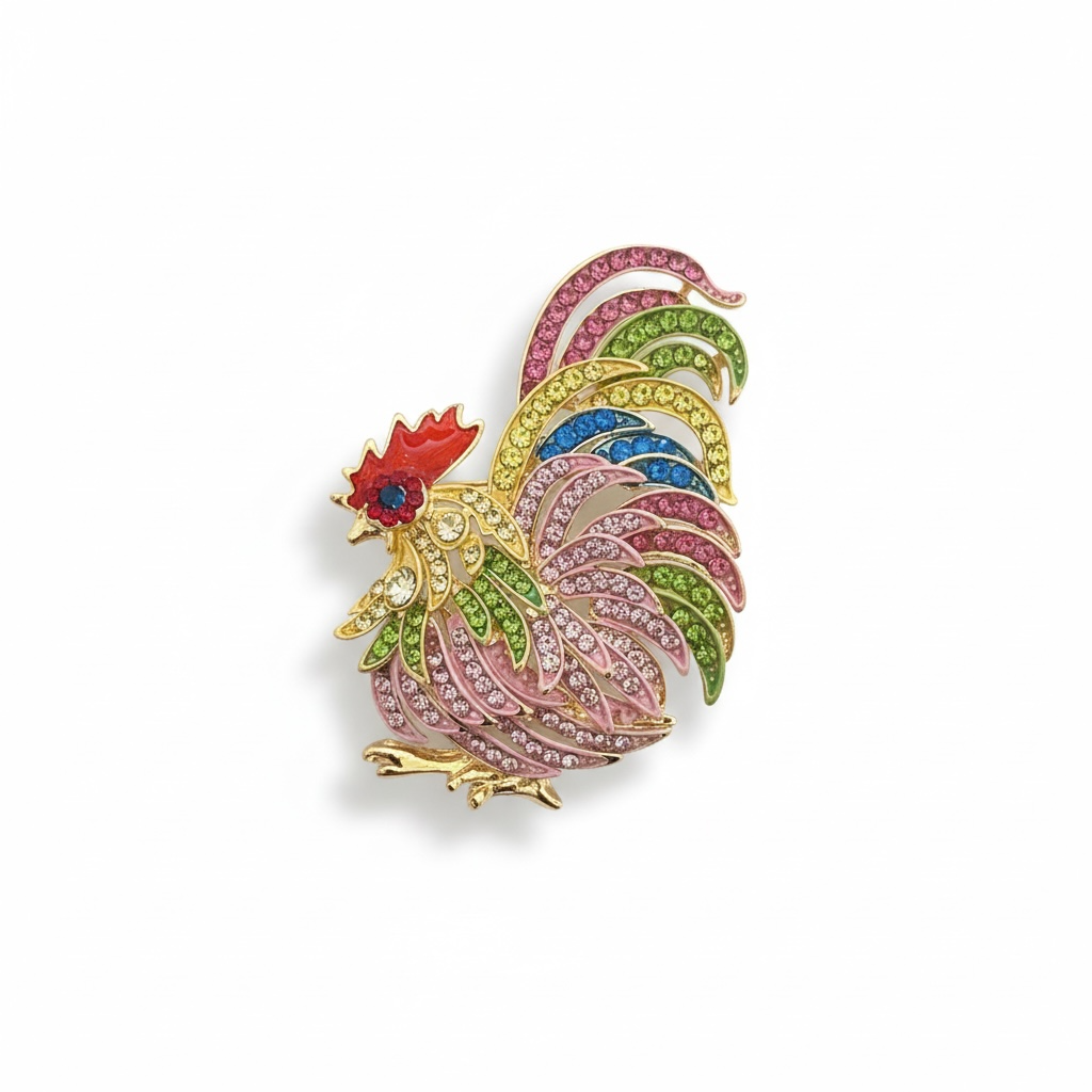 Farm Rooster Brooch Pin