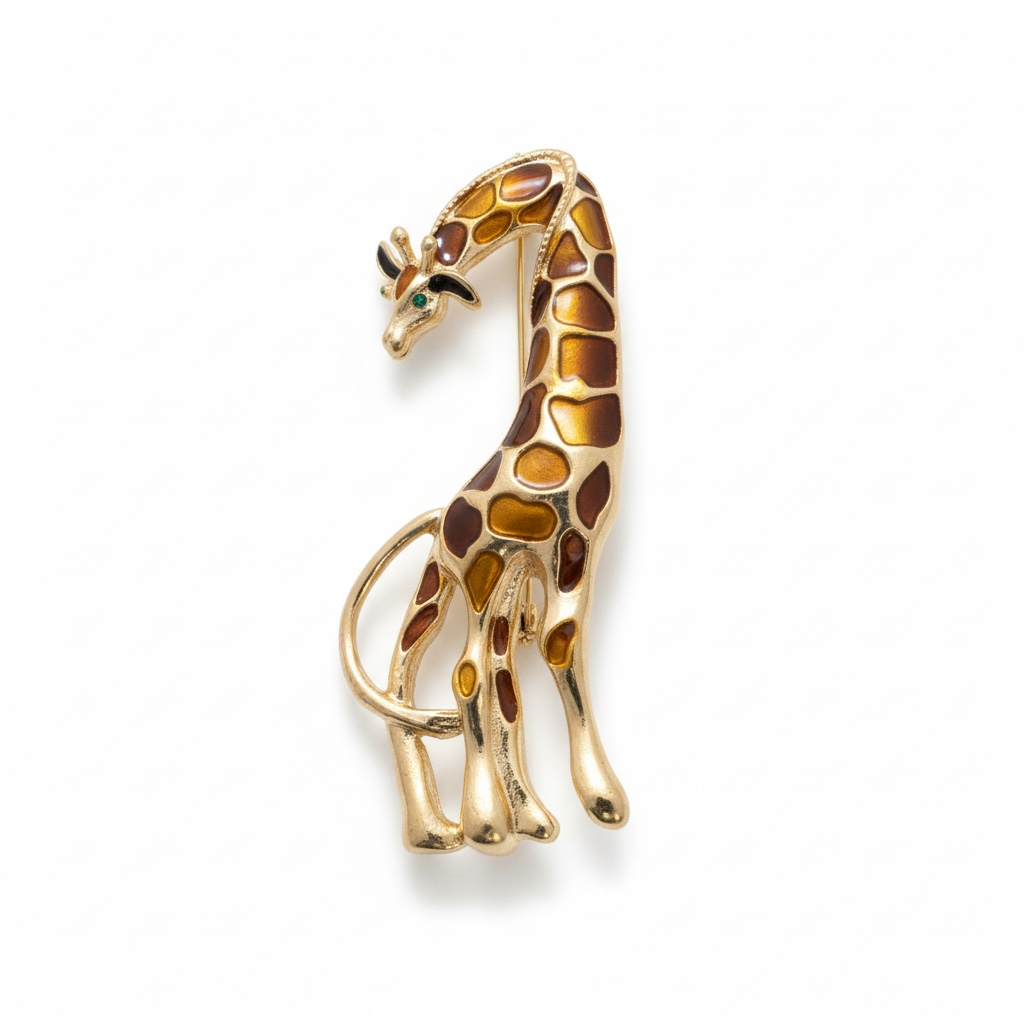 Golden Giraffe Brooch