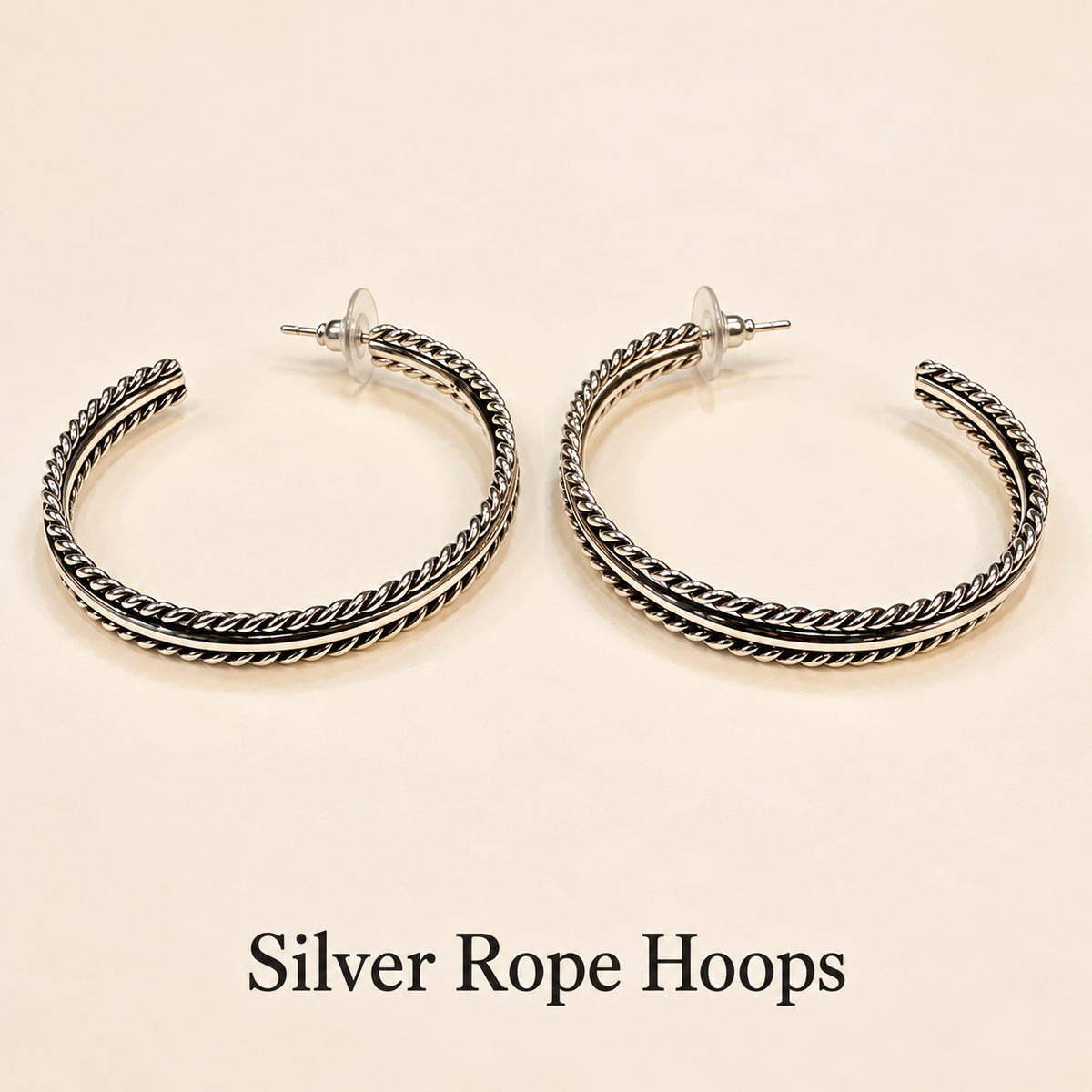 Silver Statement Hoops