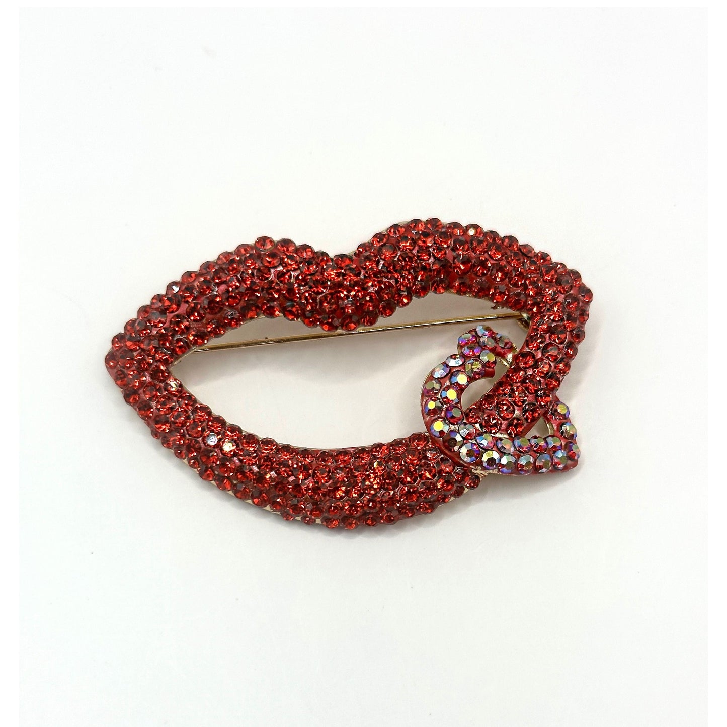 The Rhinestone Lip Brooch