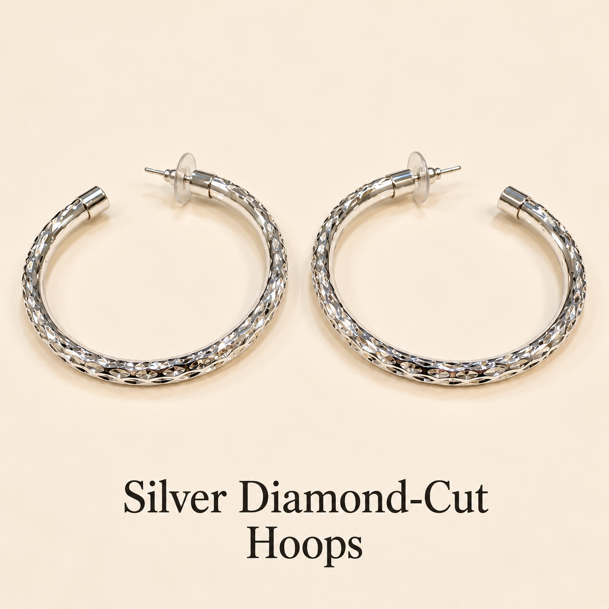 Silver Statement Hoops