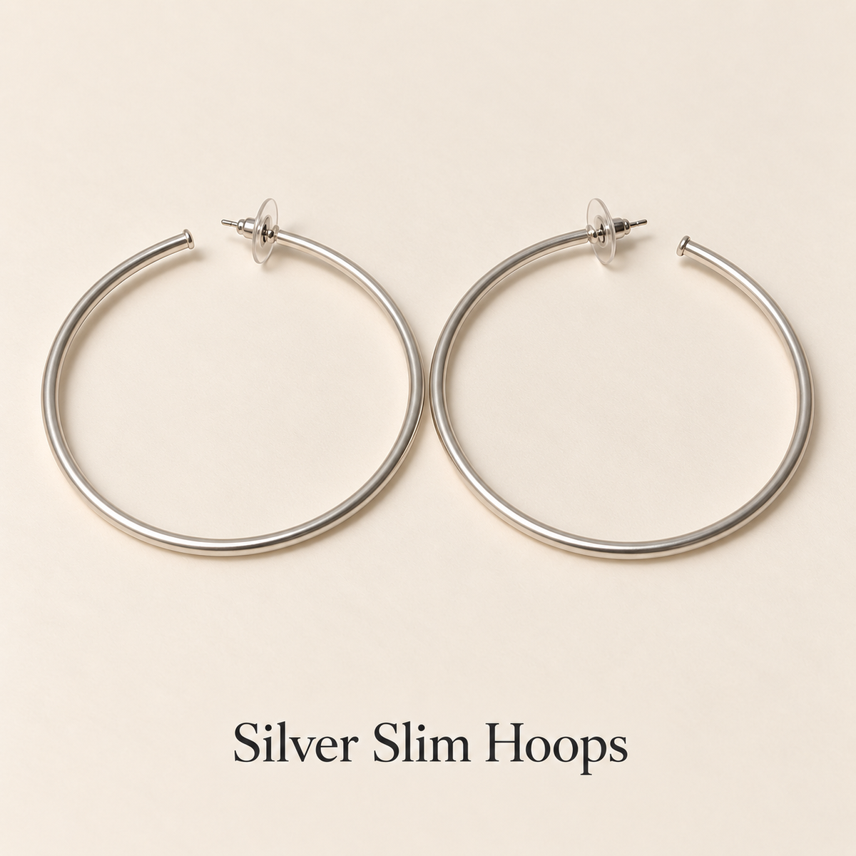 Silver Frosted Statement Hoops