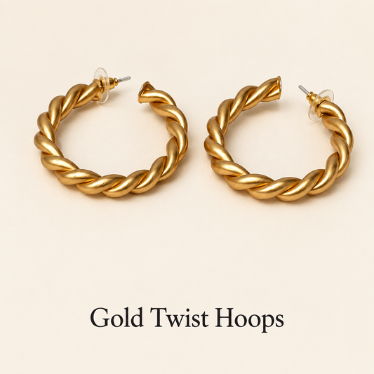 Gold Frosted Statement Hoops