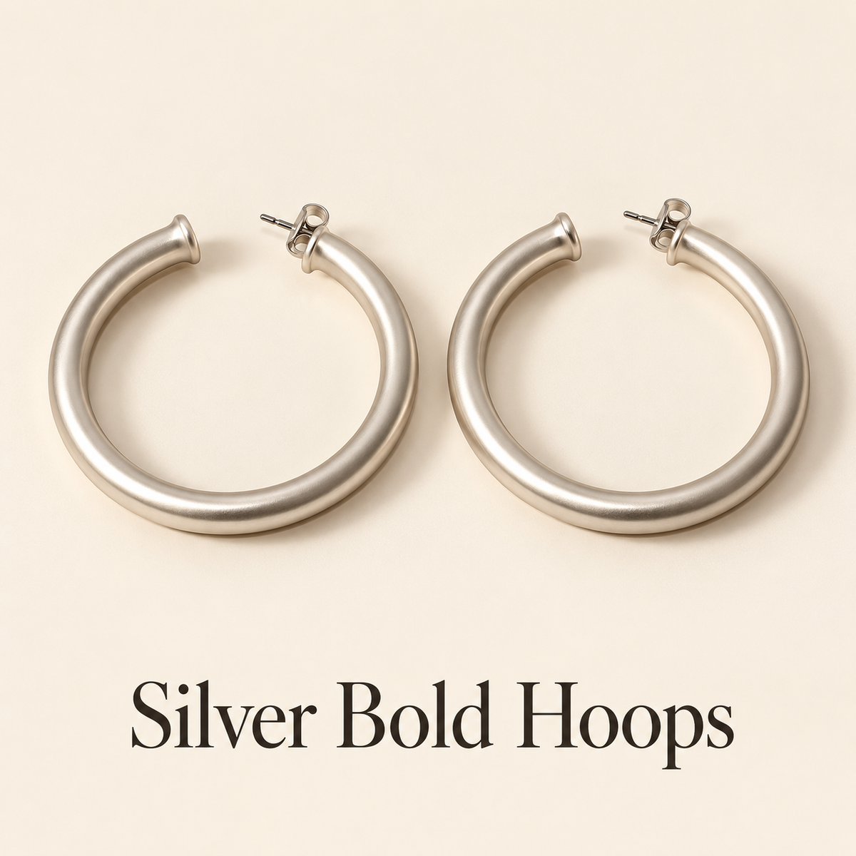Silver Frosted Statement Hoops