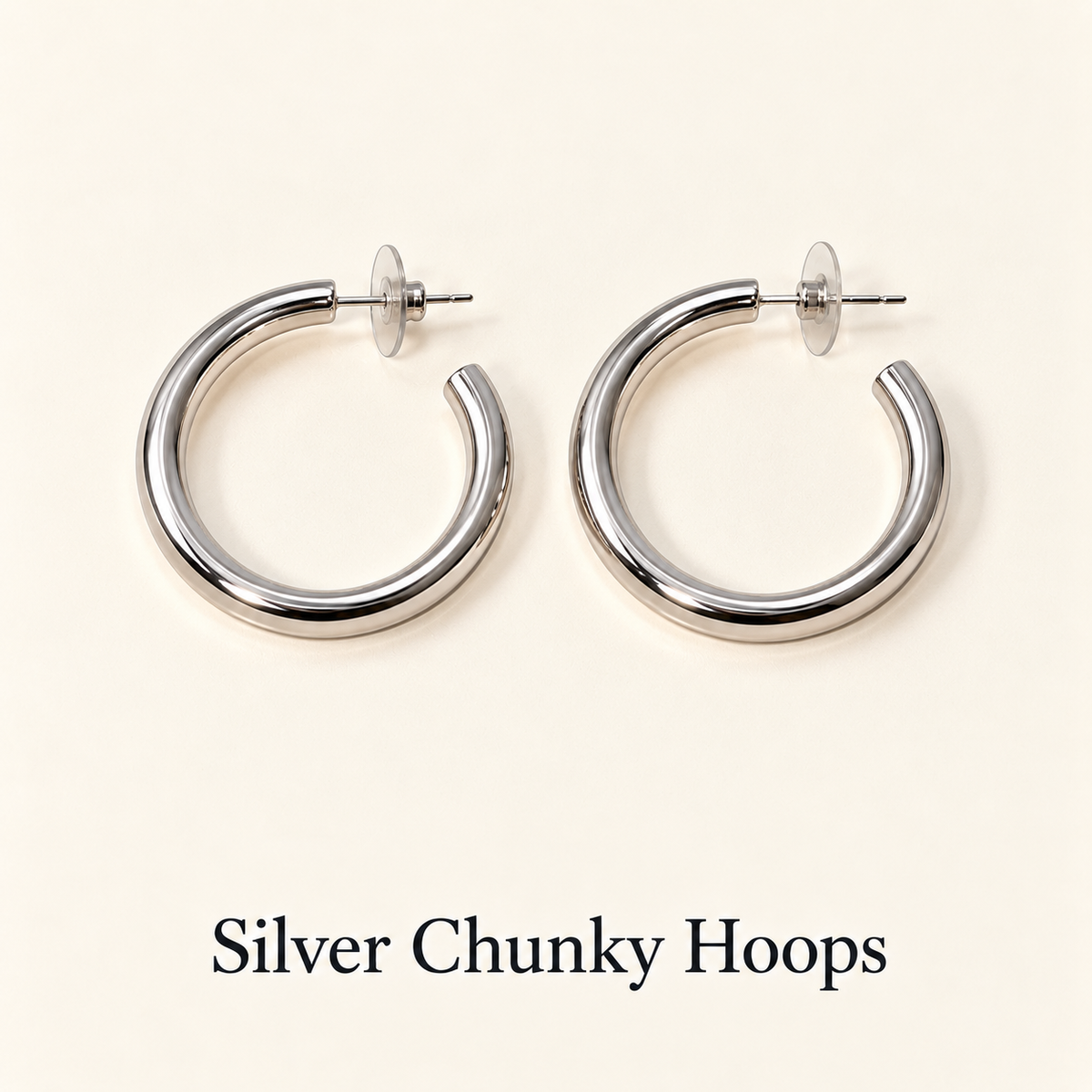 Silver Statement Hoops