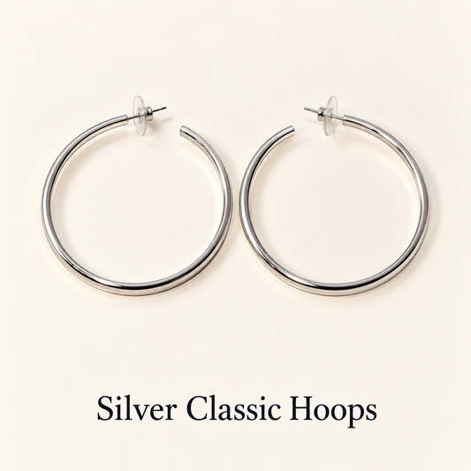 Silver Statement Hoops