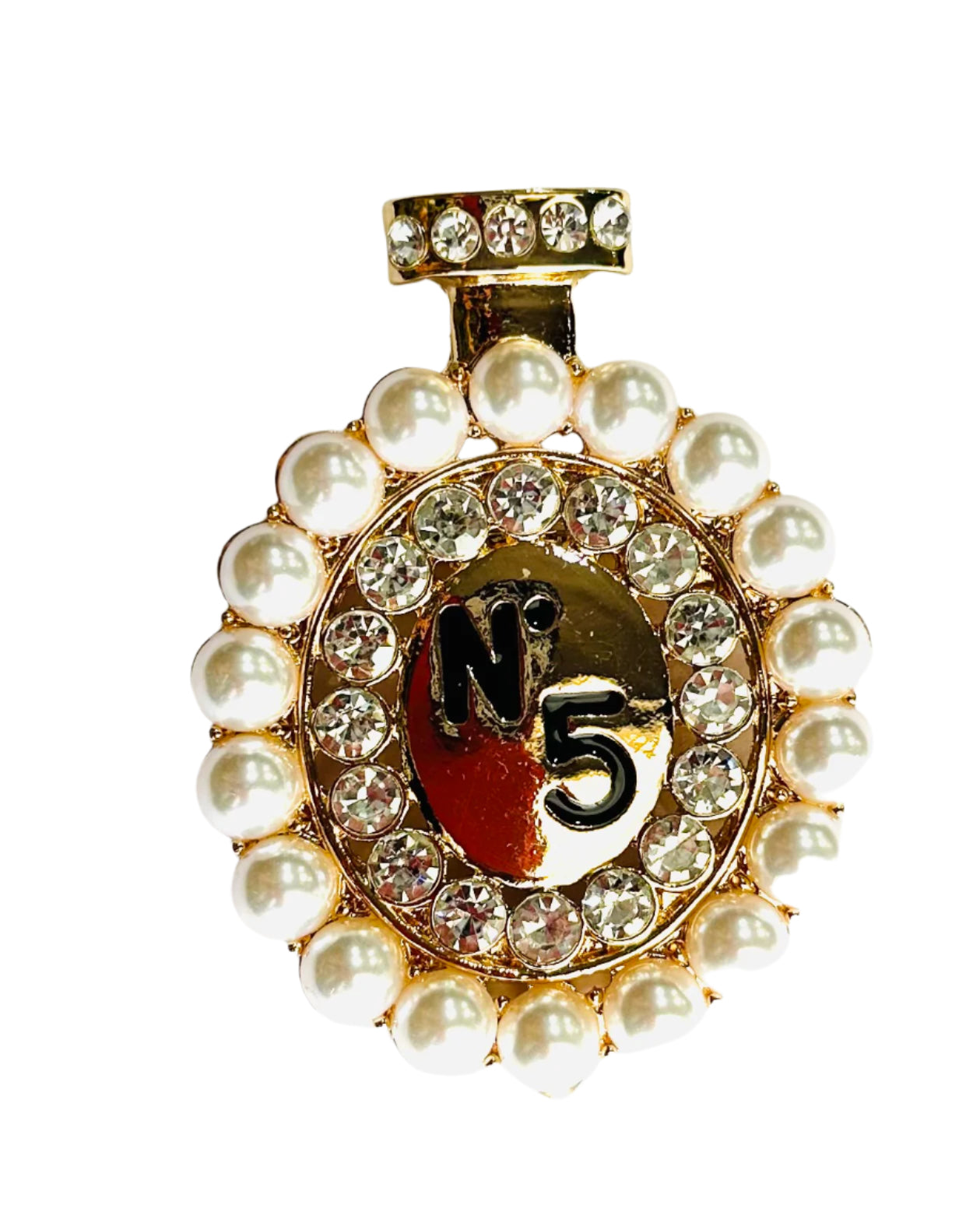 Rhinestone Perfume Brooch