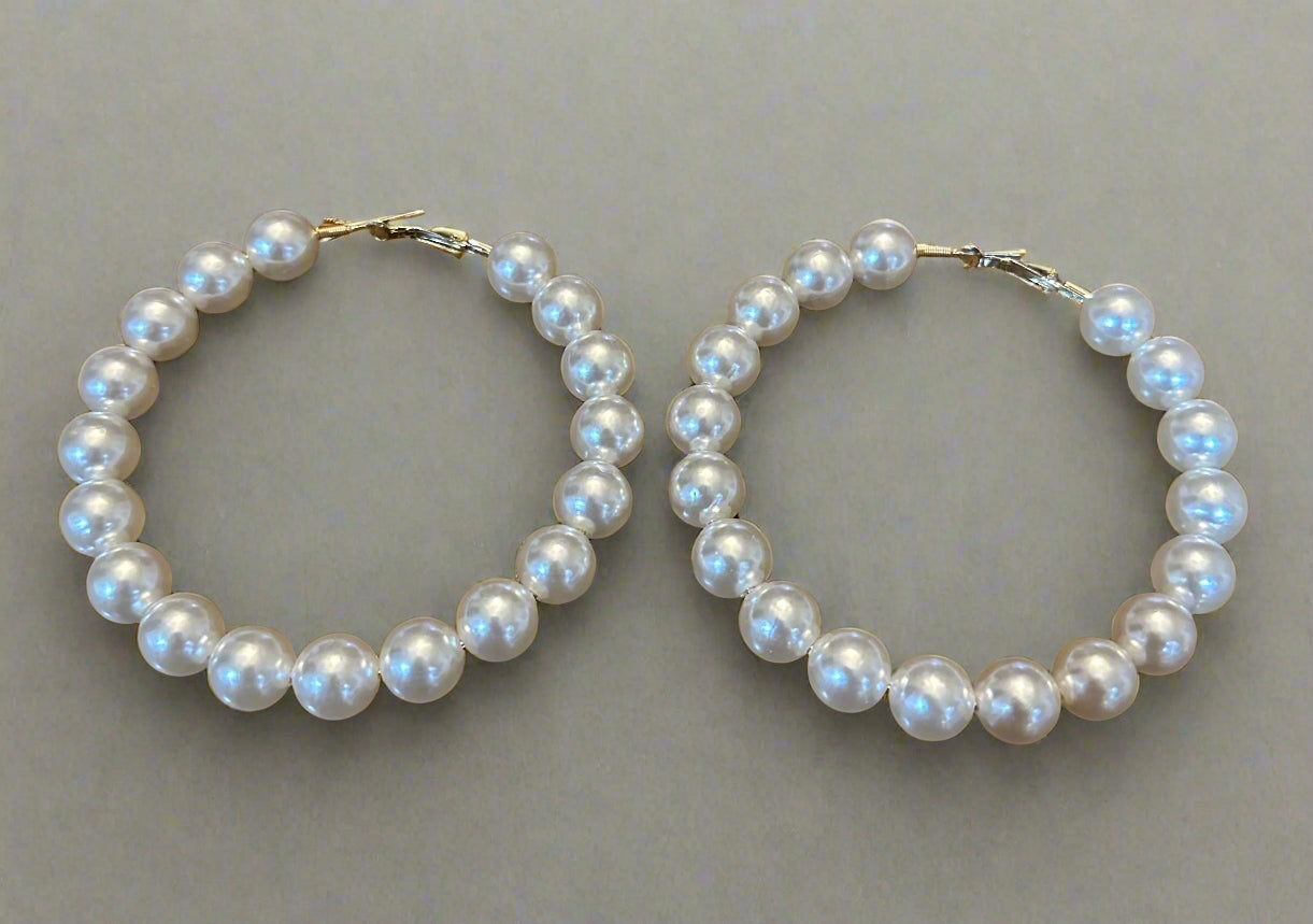 Pearl Hoop Earrings