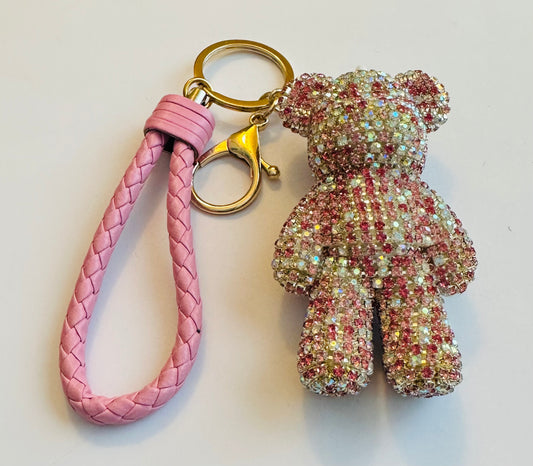 Rhinestone Teddy Bear Keychains