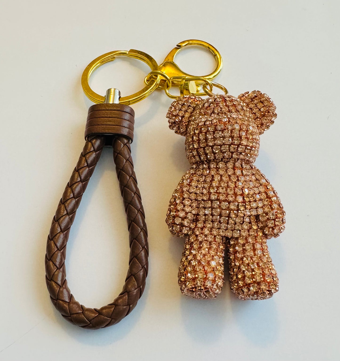 Rhinestone Teddy Bear Keychains