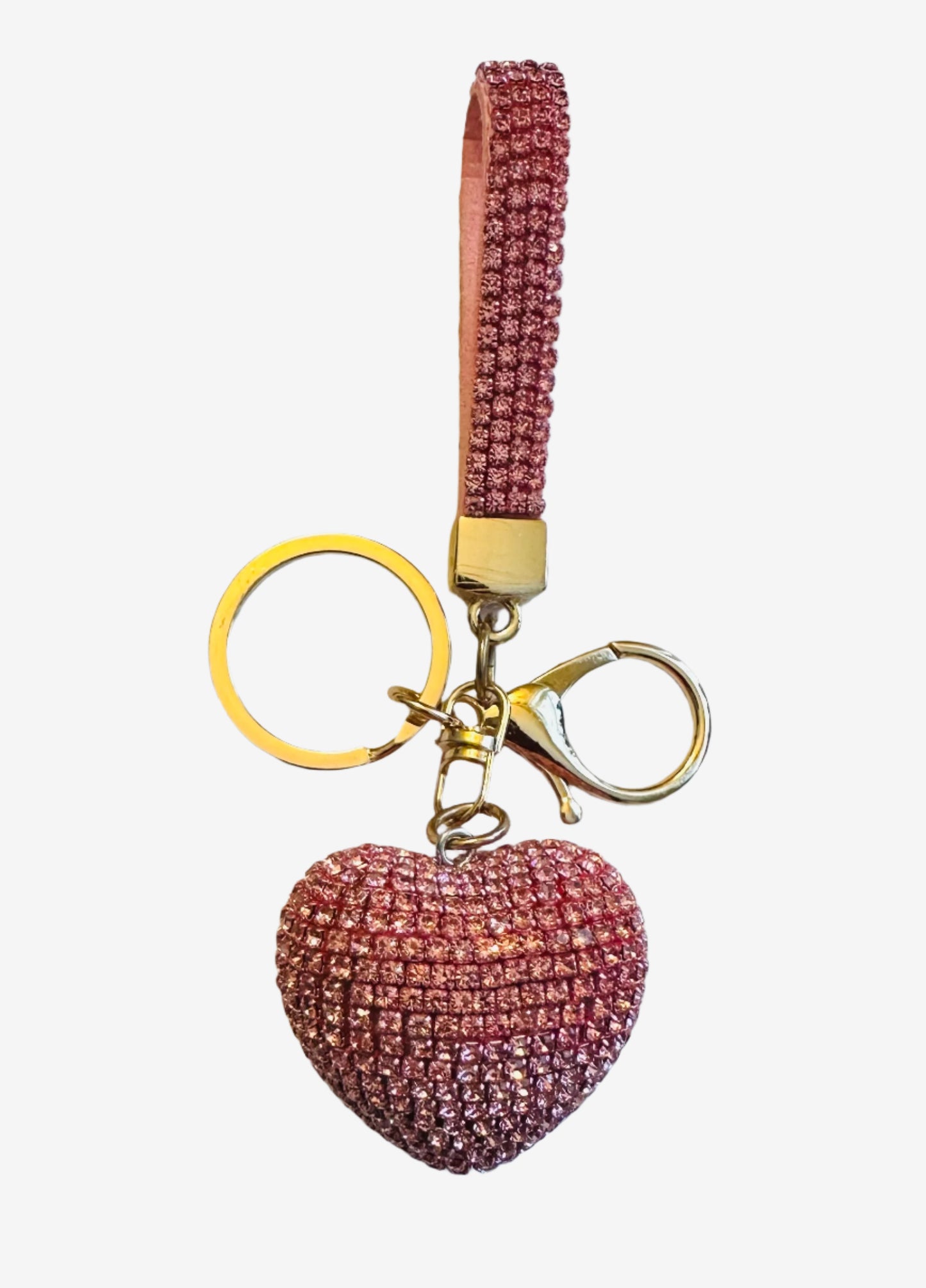 Rhinestone Heart Keychains