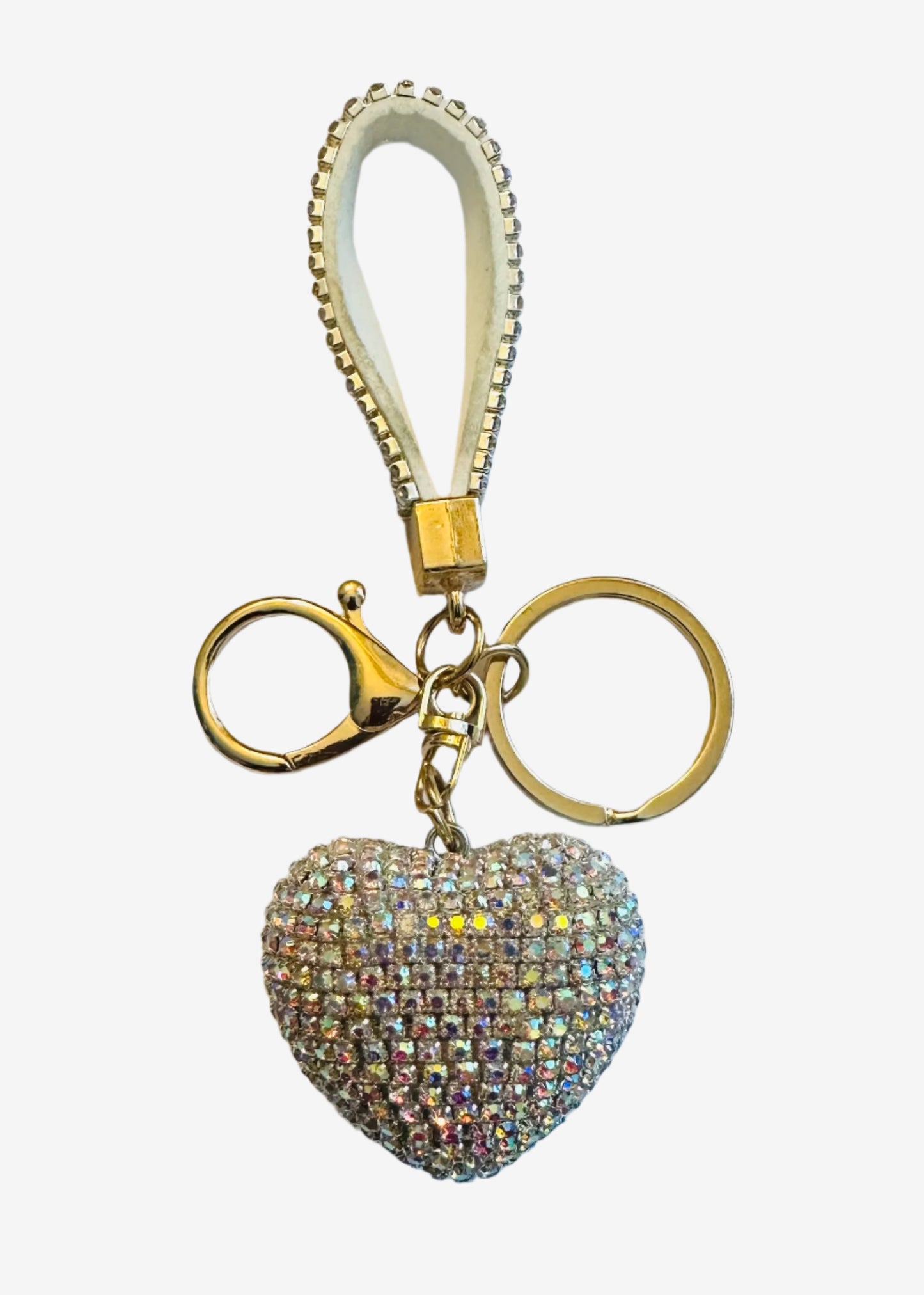 Rhinestone Heart Keychains