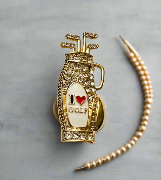 I Love Golf Brooch