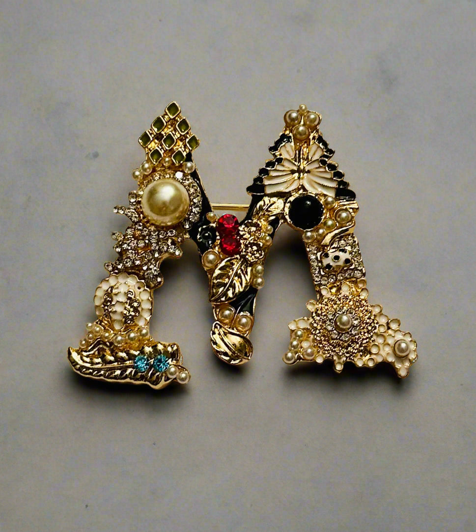 Letter Statement Brooch