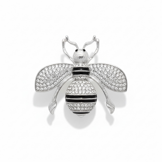 Rhinestone Beetle Brooch
