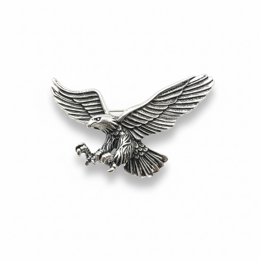 Flying Silver Eagle Brooch