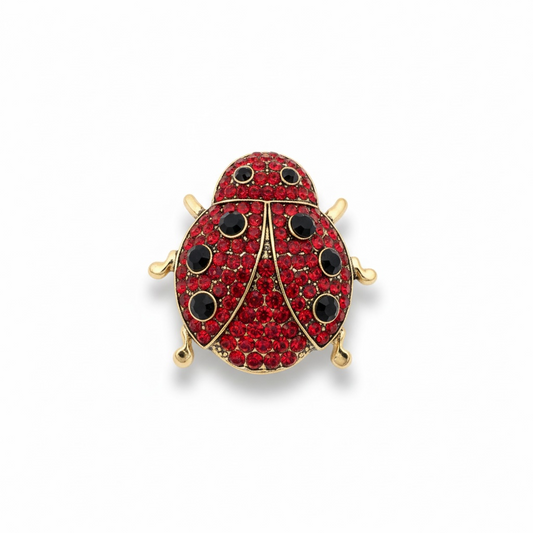 Ladybug Rhinestone Brooch