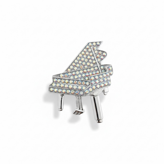 Rhinestone Piano Brooch
