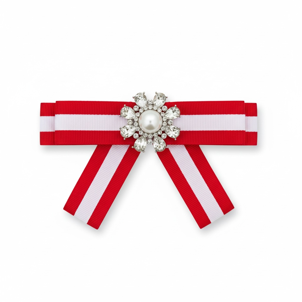 Ribbon Rhinestone Brooch