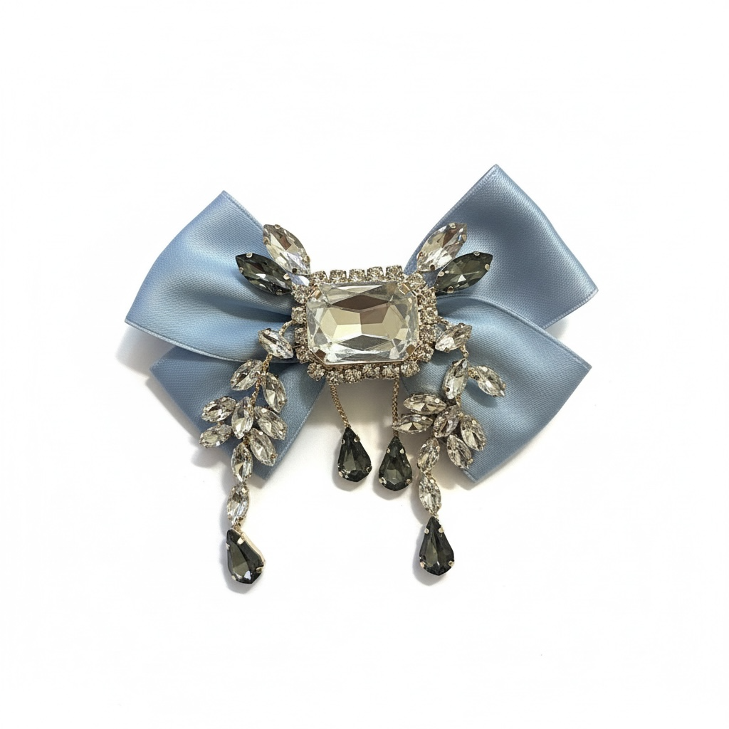 Ribbon Rhinestone Brooch