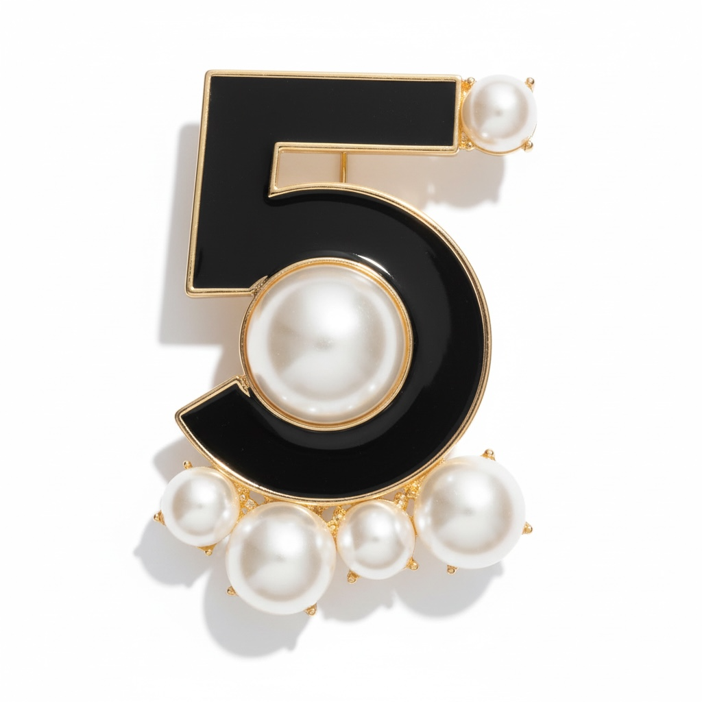 Number 5 Brooch