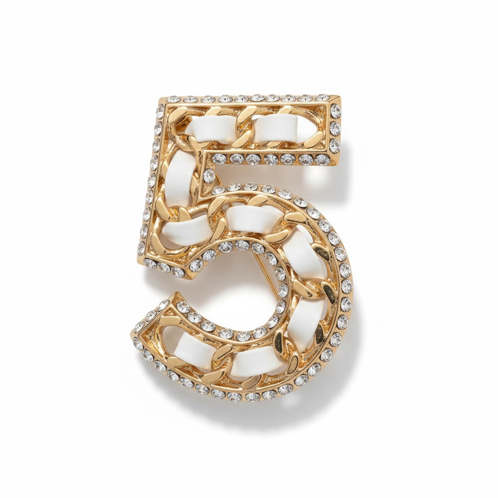 Number 5 Brooch