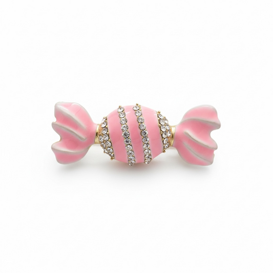 Pink Peppermint Candy Brooch