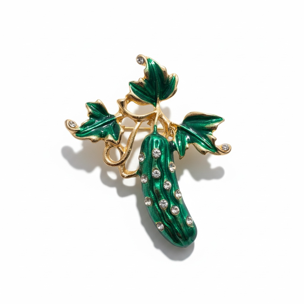 Flower Petal Rhinestone Brooch