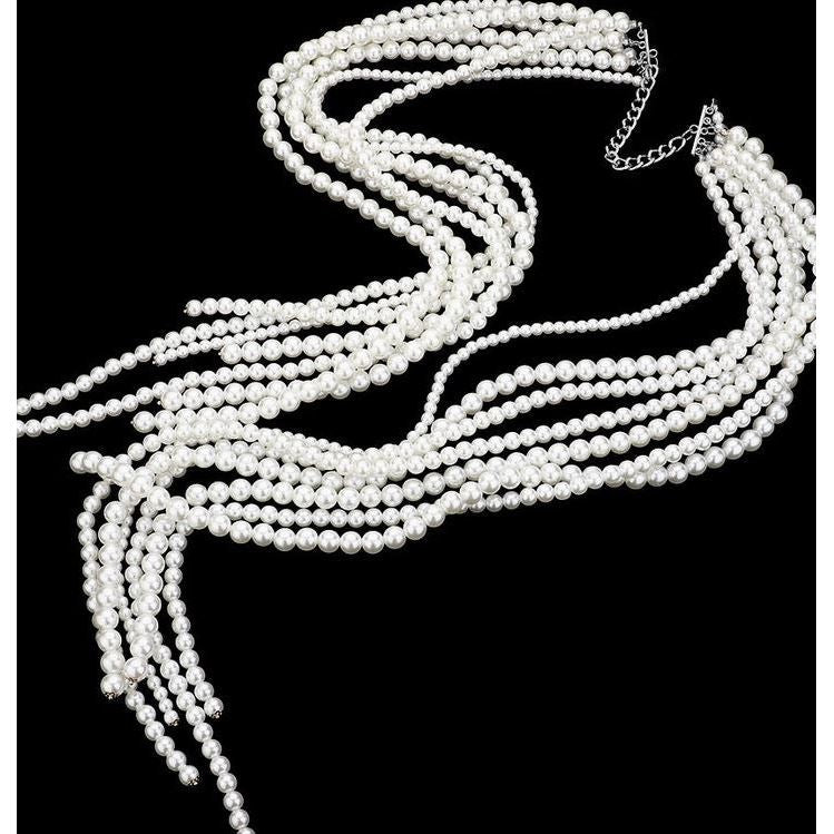 Long Open Pearl Necklace