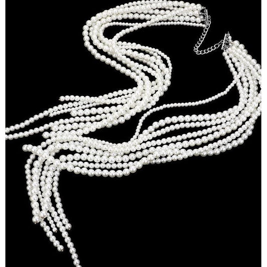 Long Open Pearl Necklace