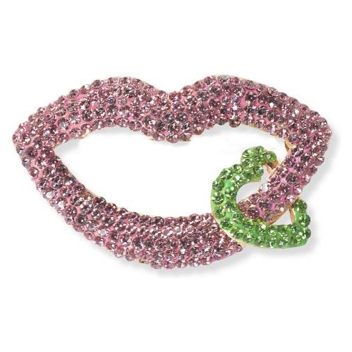 The Rhinestone Lip Brooch